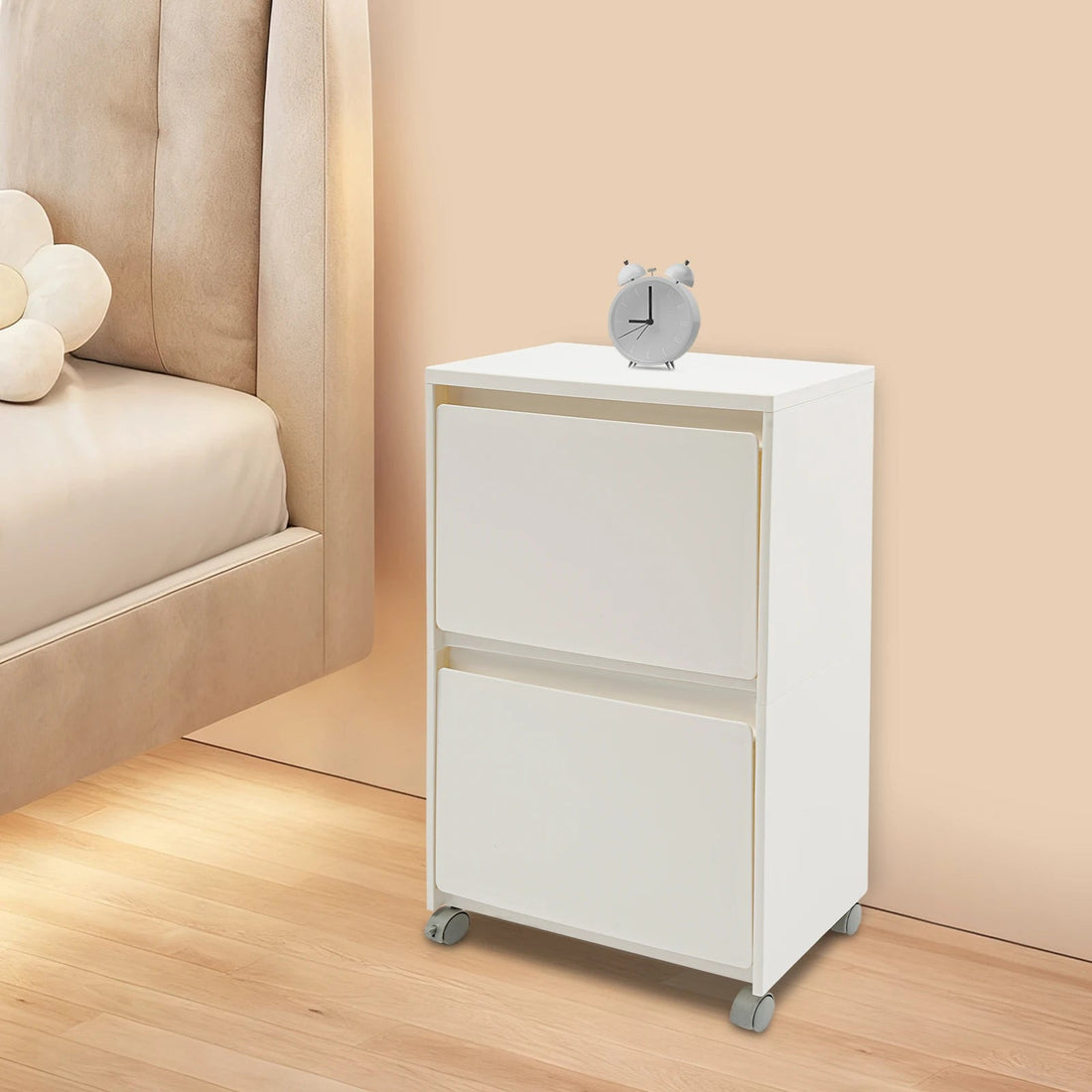 Meuble à chaussure à 2 niveaux de capacité de 10 kilos - vente privée 14:29White;200007763:201336101
