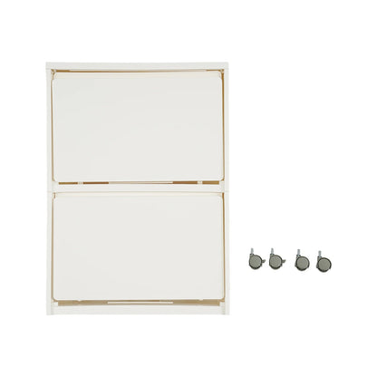 Meuble à chaussure à 2 niveaux de capacité de 10 kilos - vente privée 14:29White;200007763:201336101