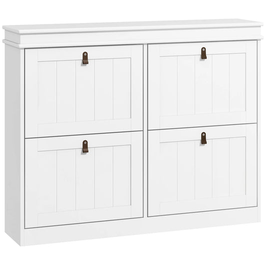 Meuble à chaussure avec 4 portes pliantes blanche - 105X24X82.5 cm - vente privée 14:-1;200007763:201336104;5:-1