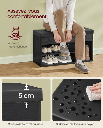 Meuble à chaussure avec banc de rangement et assise rembourrée - vente privée 14:193;200007763:201336101