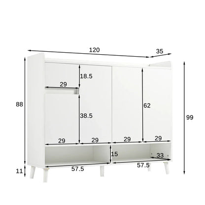 Meuble à chaussure avec grande espace de rangement - 120*99*35 cm - vente privée 14:29white 1;200007763:201336101