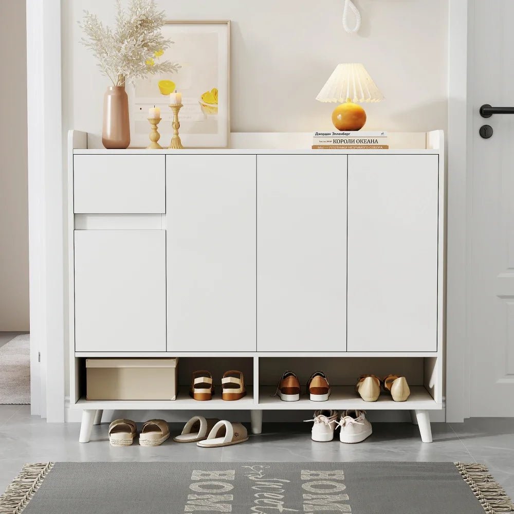 Meuble à chaussure avec grande espace de rangement - 120*99*35 cm - vente privée 14:29white 1;200007763:201336101