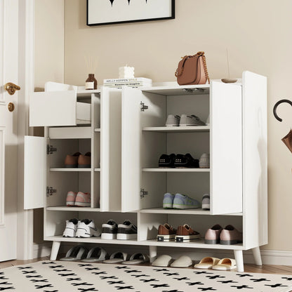 Meuble à chaussure avec grande espace de rangement - 120*99*35 cm - vente privée 14:29white 1;200007763:201336101