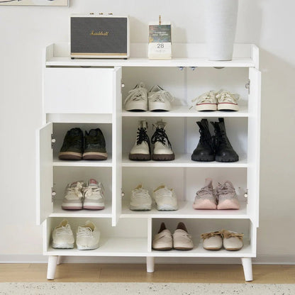 Meuble à chaussure avec grande espace de rangement - 120*99*35 cm - vente privée 14:29white 1;200007763:201336101