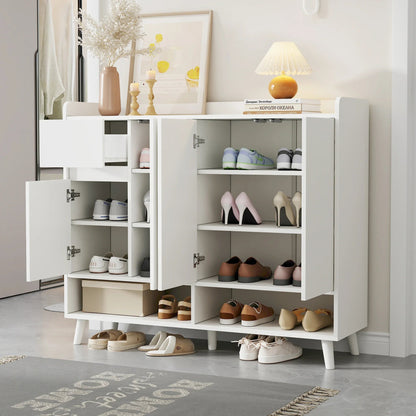 Meuble à chaussure avec grande espace de rangement - 120*99*35 cm - vente privée 14:29white 1;200007763:201336101