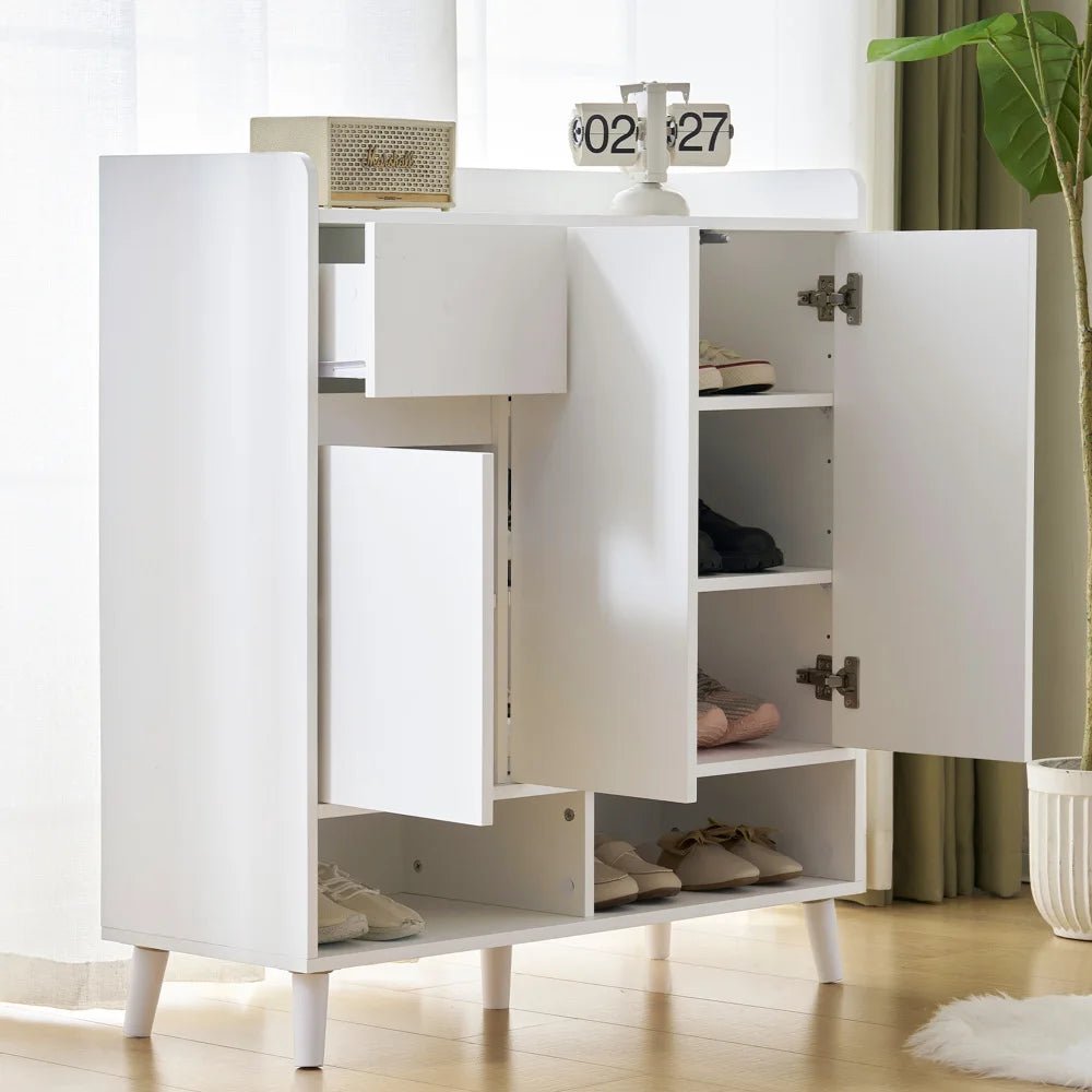Meuble à chaussure avec grande espace de rangement - 120*99*35 cm - vente privée 14:29white 1;200007763:201336101