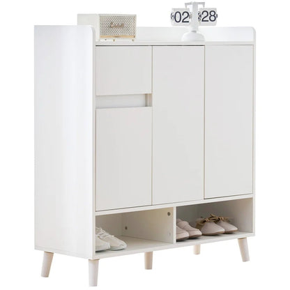 Meuble à chaussure avec grande espace de rangement - 120*99*35 cm - vente privée 14:29white 1;200007763:201336101