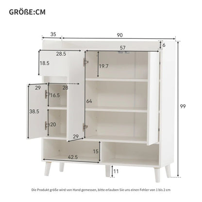 Meuble à chaussure avec grande espace de rangement - 120*99*35 cm - vente privée 14:29white 1;200007763:201336101