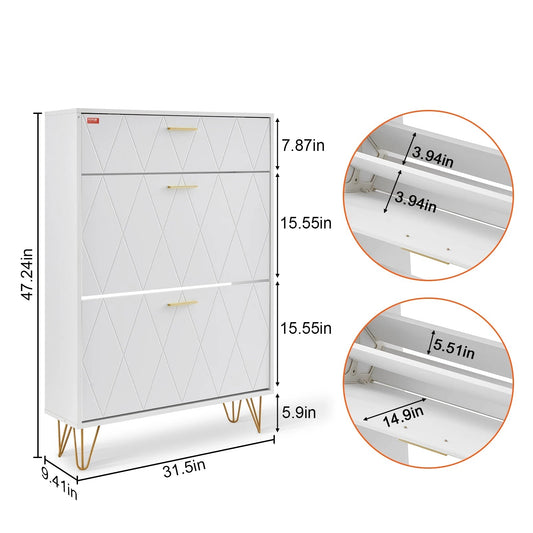 Meuble à chaussure avec tiroirs rabattables autoportants pour sabots et talons - 14:103 Drawers 20-28in;200007763:201336101
