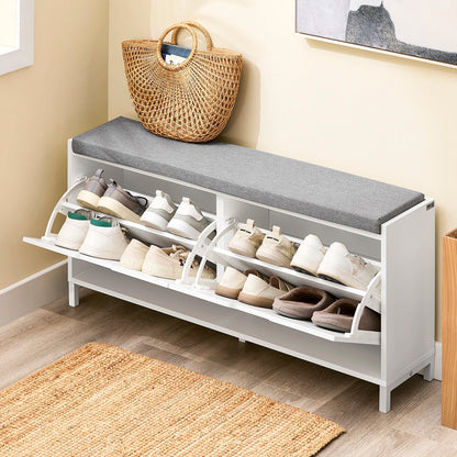 Meuble à chaussure banc avec deux portes - 105x52x24cm - vente privée 14:29;200007763:201336101