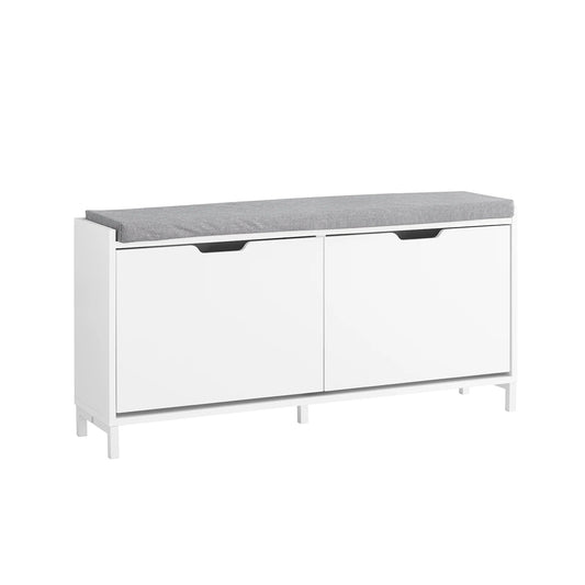 Meuble à chaussure banc avec deux portes - 105x52x24cm - vente privée 14:29;200007763:201336101