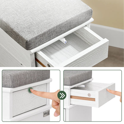 Meuble à chaussure basse moderne avec coussin et 2 rabats - 104x52x24cm - vente privée 14:193;200007763:201336101