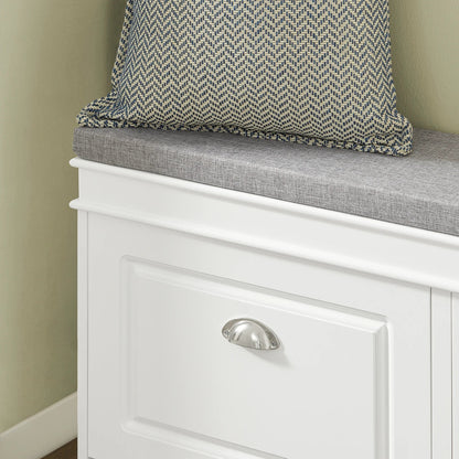 Meuble à chaussure basse moderne avec coussin et 2 rabats - 104x52x24cm - vente privée 14:29;200007763:201336101