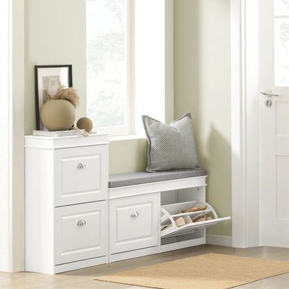Meuble à chaussure basse moderne avec coussin et 2 rabats - 104x52x24cm - vente privée 14:29;200007763:201336101