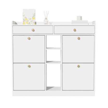 Meuble à chaussure blanc avec 4 portes pliantes - vente privée 14:10CQY-white;200007763:201336101