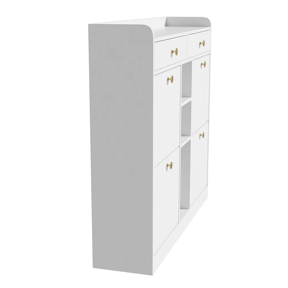 Meuble à chaussure blanc avec 4 portes pliantes - vente privée 14:10CQY-white;200007763:201336101