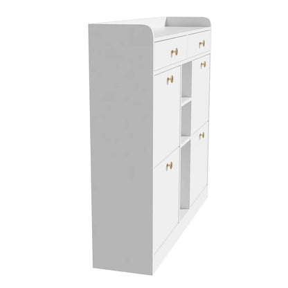 Meuble à chaussure blanc avec 4 portes pliantes - vente privée 14:10CQY-white;200007763:201336101