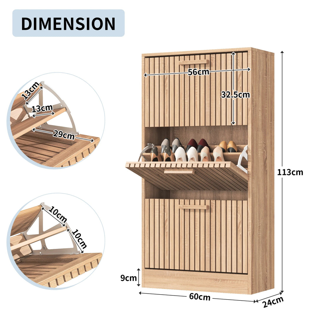 Meuble à chaussure d'appoint en bois massif - vente privée 14:200006154Style A;200007763:201336101