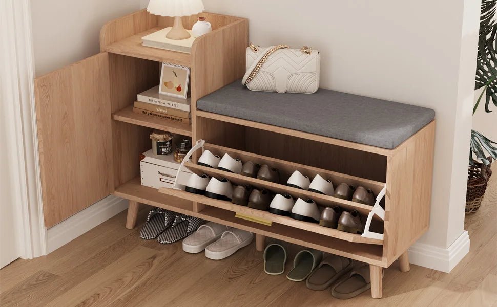 Meuble à chaussure d'appoint en bois massif - vente privée 14:200006154Style A;200007763:201336101