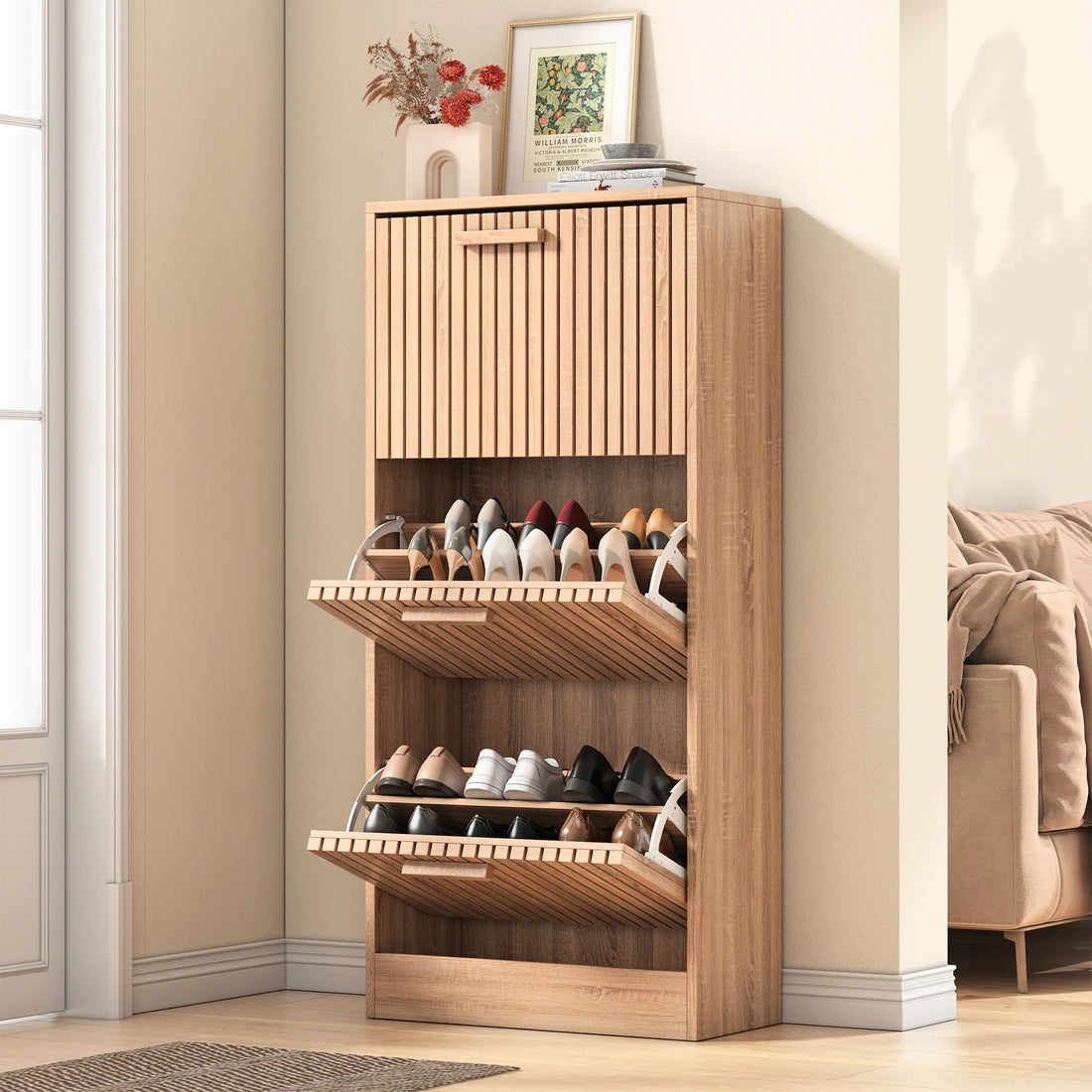 Meuble à chaussure d'appoint en bois massif - vente privée 14:200006154Style A;200007763:201336101