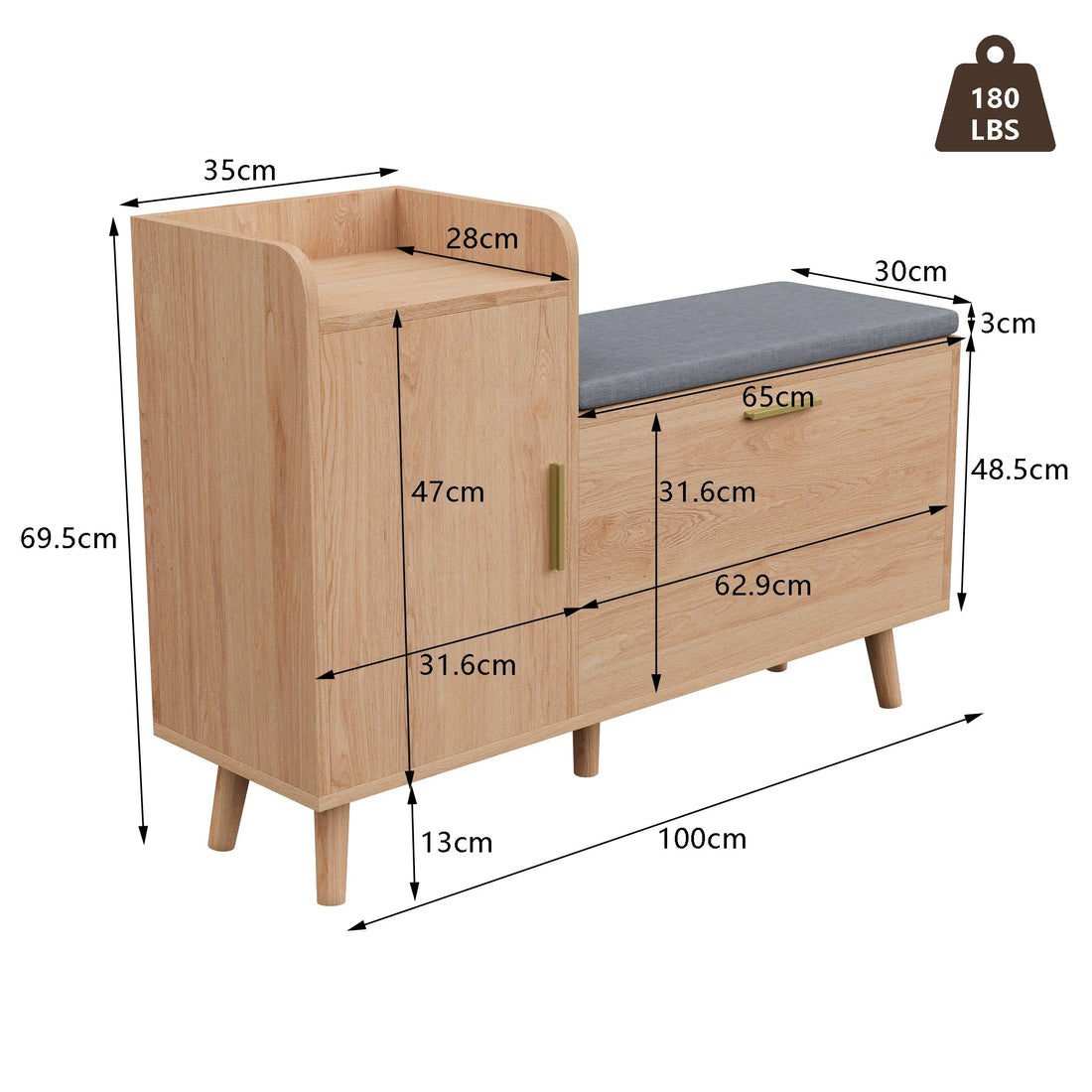 Meuble à chaussure d'appoint en bois massif - vente privée 14:200006154Style A;200007763:201336101