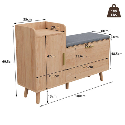 Meuble à chaussure d'appoint en bois massif - vente privée 14:200006154Style A;200007763:201336101