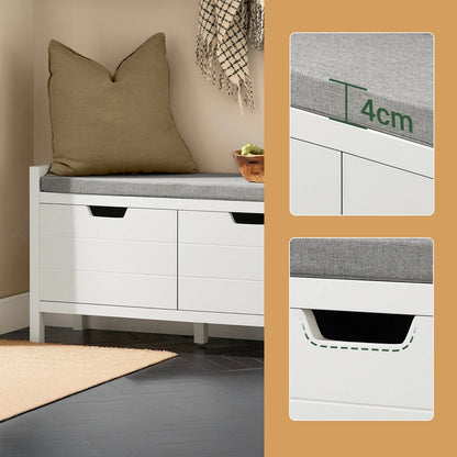 Meuble à chaussure de style banquette de dimensions 91x50x30cm - vente privée 14:29;200007763:201336101