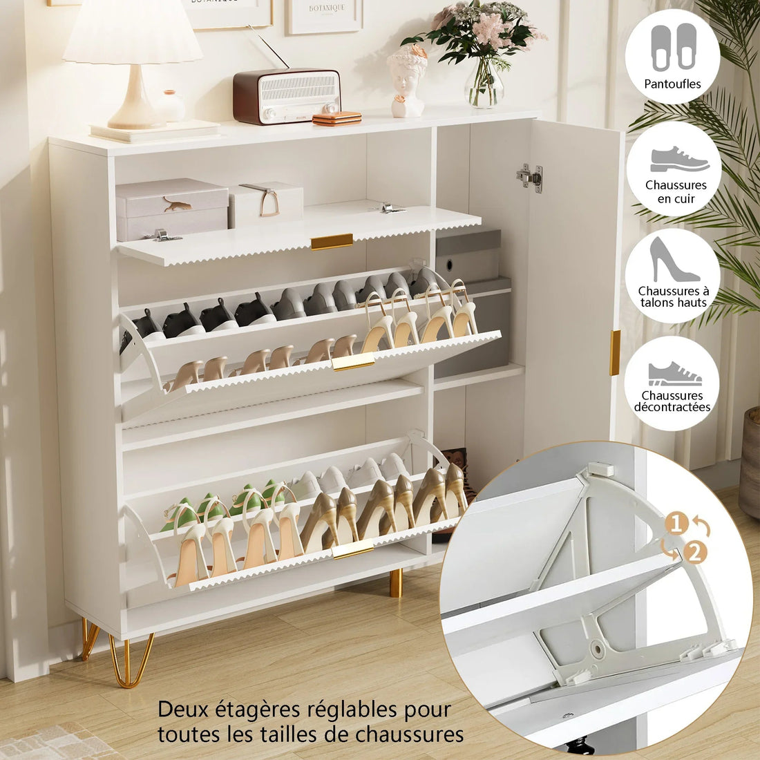 Meuble à chaussure dispositif anti basculement - vente privée 14:29With side Cabinet;200007763:201336101
