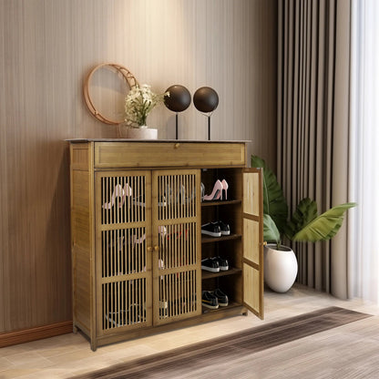 Meuble à chaussure en bois à 4 niveaux vintage - vente privée 14:202530808Brown;200007763:201336101