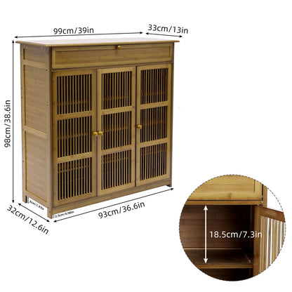 Meuble à chaussure en bois à 4 niveaux vintage - vente privée 14:202530808Brown;200007763:201336101
