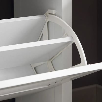 Meuble à chaussure grise et blanche de dimensions - 80x108x25cm - vente privée 14:29;200007763:201336101