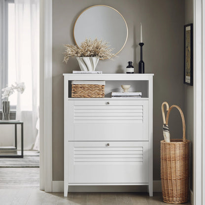 Meuble à chaussure grise et blanche de dimensions - 80x108x25cm - vente privée 14:29;200007763:201336101