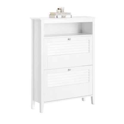Meuble à chaussure grise et blanche de dimensions - 80x108x25cm - vente privée 14:29;200007763:201336101