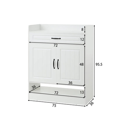 Meuble à chaussure moderne à poignées noires - 75×36×95.5cm - vente privée 14:29;200007763:201336101