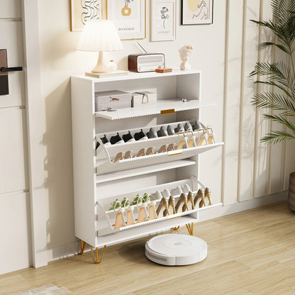 Meuble à chaussure moderne en bois blanc - vente privée 14:200002130Style B;200007763:201336101