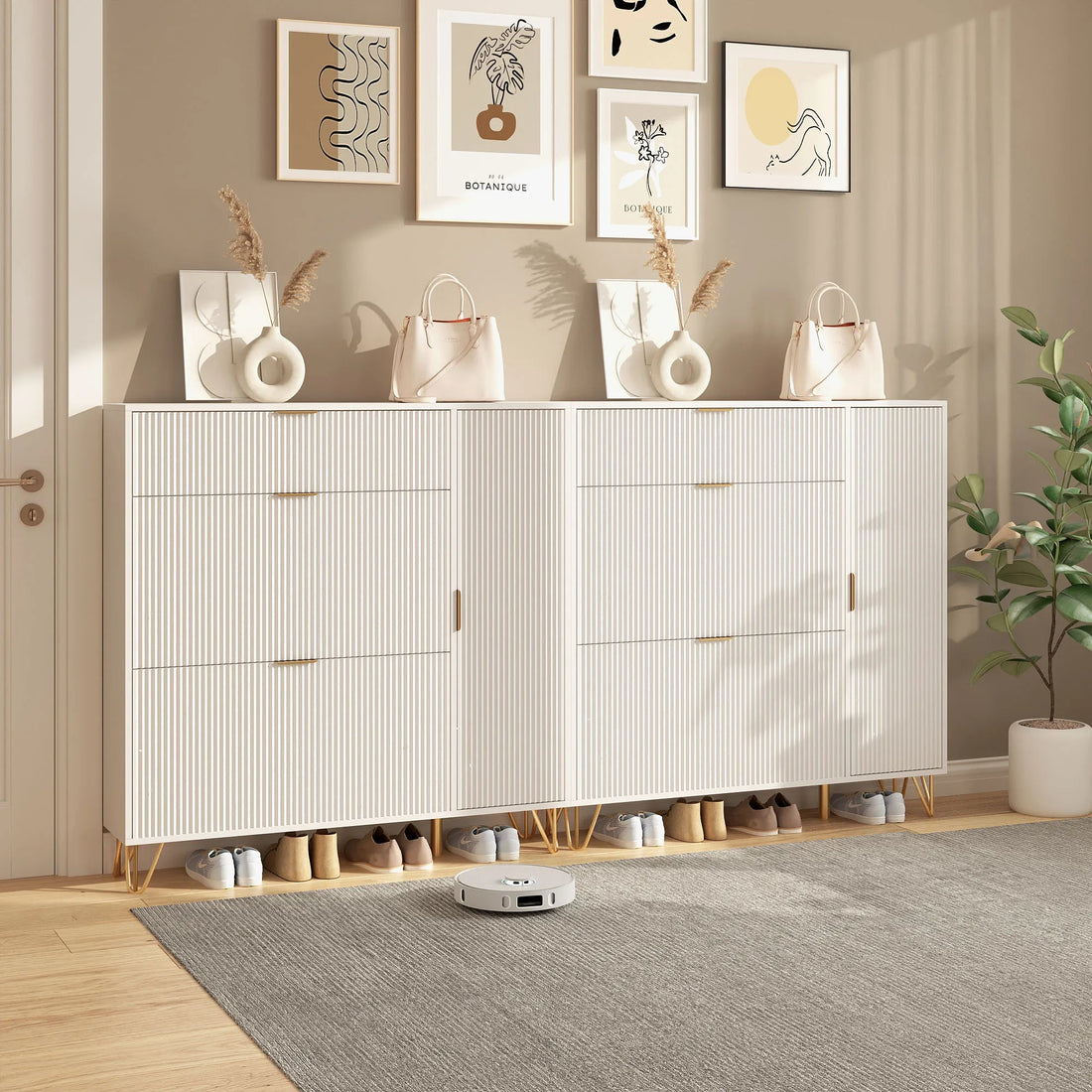 Meuble à chaussure moderne en bois blanc - vente privée 14:29Style A;200007763:201336101
