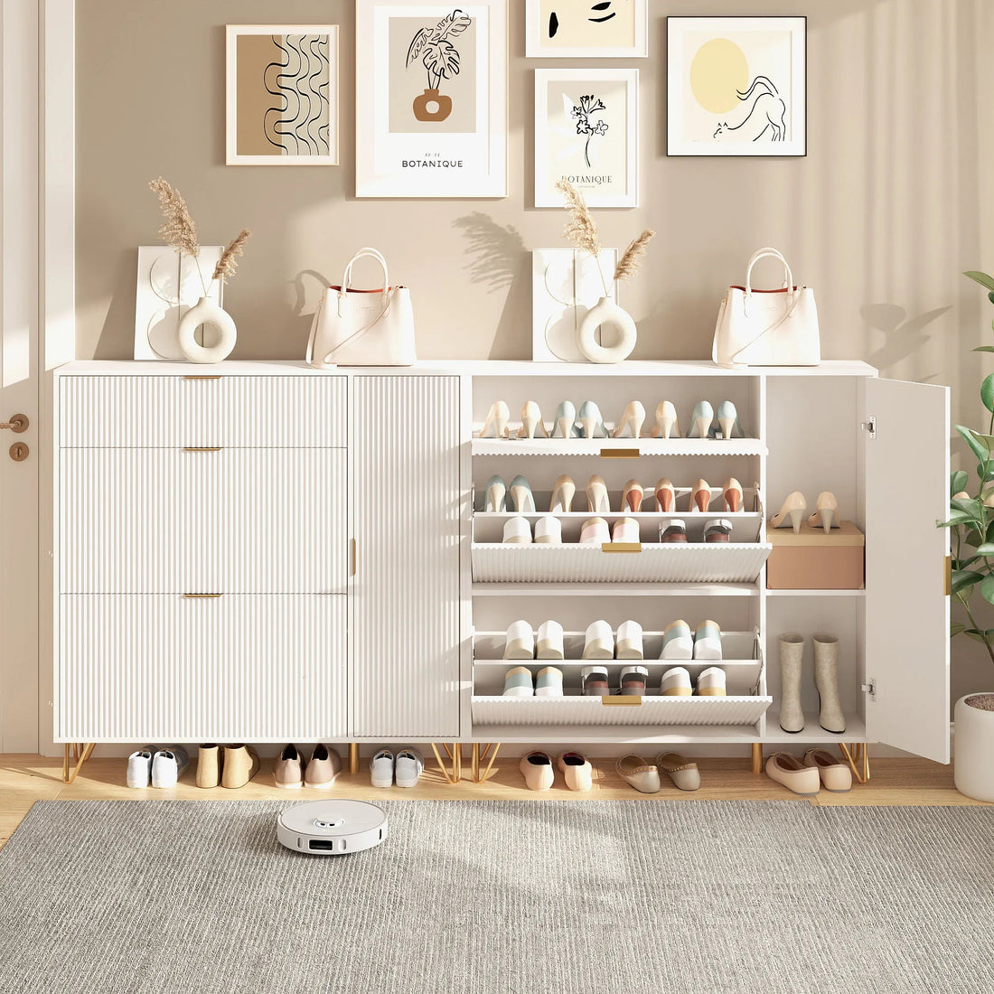 Meuble à chaussure moderne en bois blanc - vente privée 14:29Style A;200007763:201336101