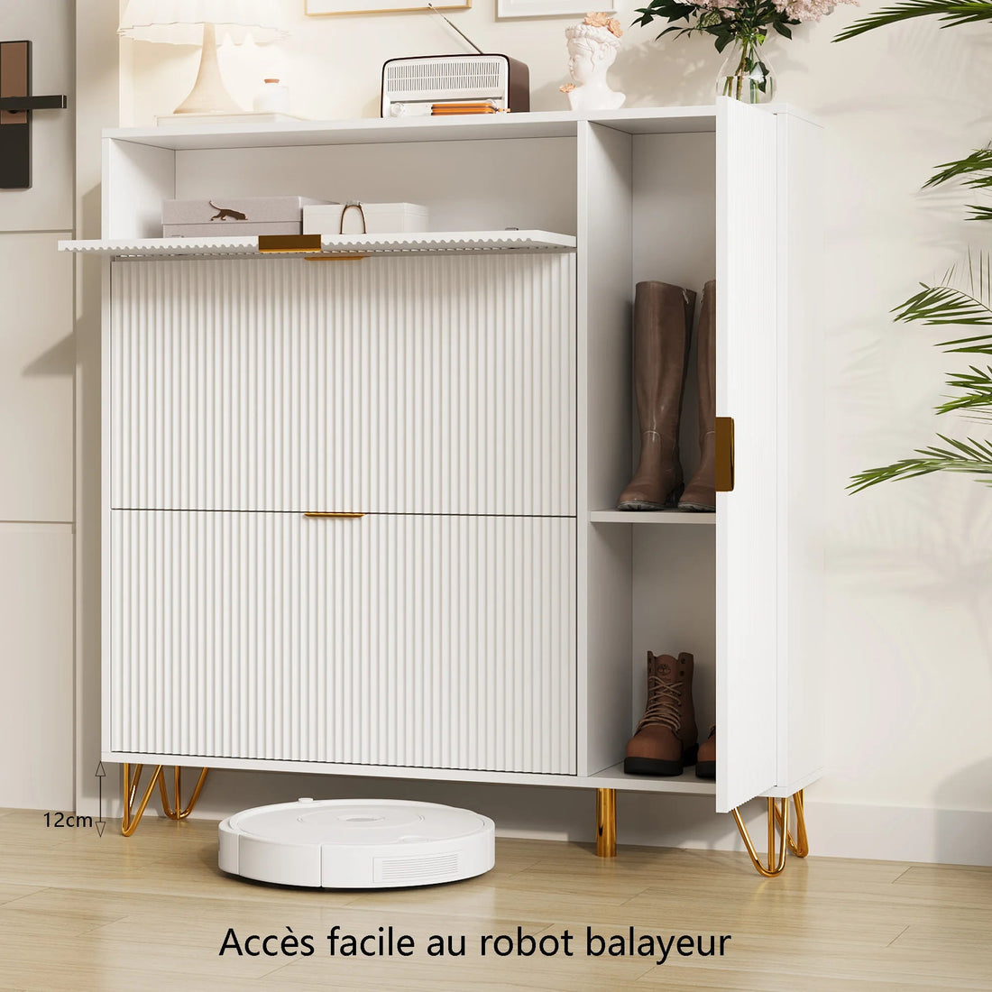 Meuble à chaussure moderne en bois blanc - vente privée 14:29Style A;200007763:201336101