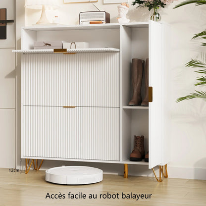 Meuble à chaussure moderne en bois blanc - vente privée 14:29Style A;200007763:201336101
