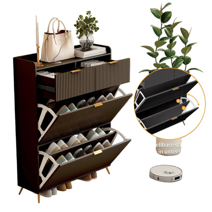 Meuble à chaussure motif ondulé 80x24x118.5cm - vente privée 14:193Drawer style;200007763:201336101