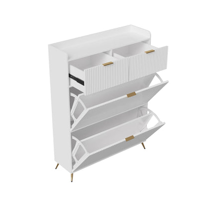 Meuble à chaussure motif ondulé 80x24x118.5cm - vente privée 14:29;200007763:201336101
