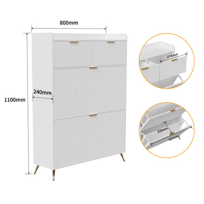 Meuble à chaussure motif ondulé 80x24x118.5cm - vente privée 14:29;200007763:201336101