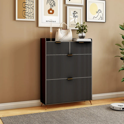 Meuble à chaussure motif ondulé 80x24x118.5cm - vente privée 14:29;200007763:201336101