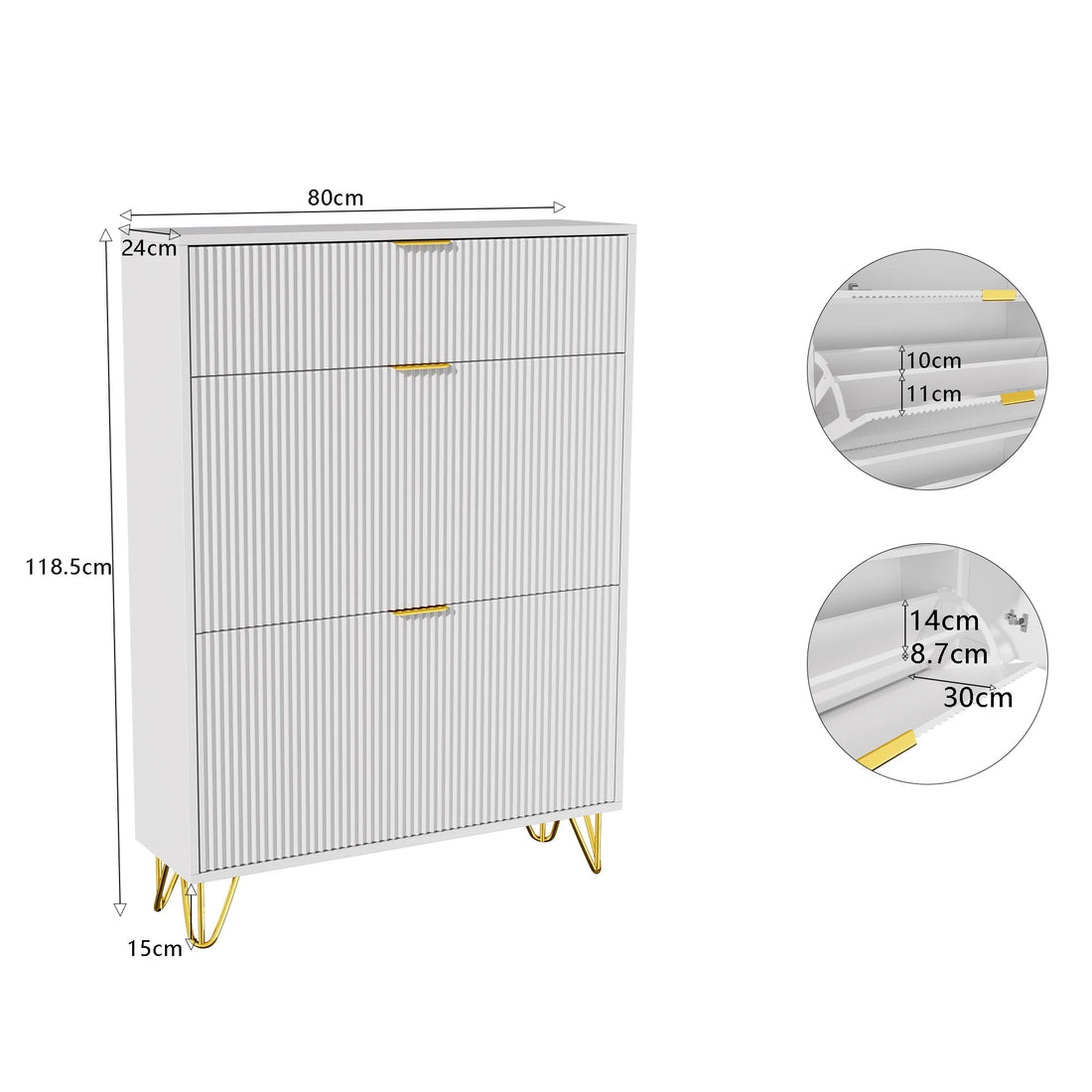 Meuble à chaussure motif ondulé 80x24x118.5cm - vente privée 14:29;200007763:201336101