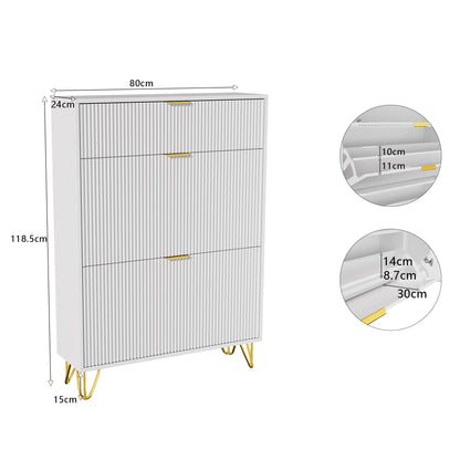 Meuble à chaussure motif ondulé 80x24x118.5cm - vente privée 14:29;200007763:201336101