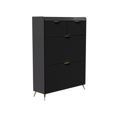 Meuble à chaussure multi compartiments 80x24x110cm - vente privée 14:193Black;200007763:201336101