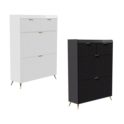 Meuble à chaussure multi compartiments 80x24x110cm - vente privée 14:29White;200007763:201336101