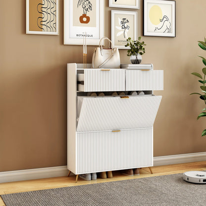 Meuble à chaussure multi compartiments 80x24x110cm - vente privée 14:29White;200007763:201336101