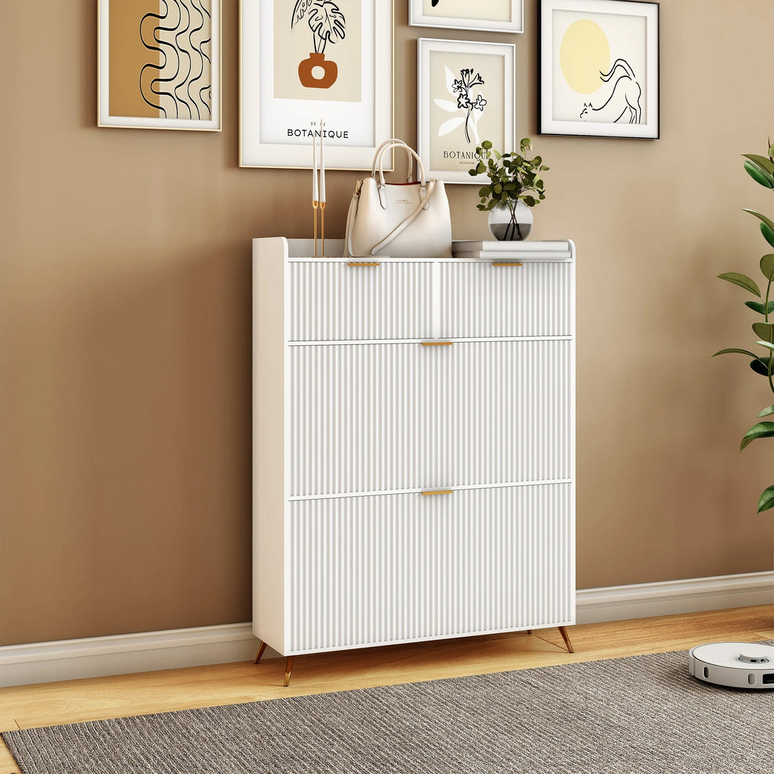 Meuble à chaussure multi compartiments 80x24x110cm - vente privée 14:29White;200007763:201336101