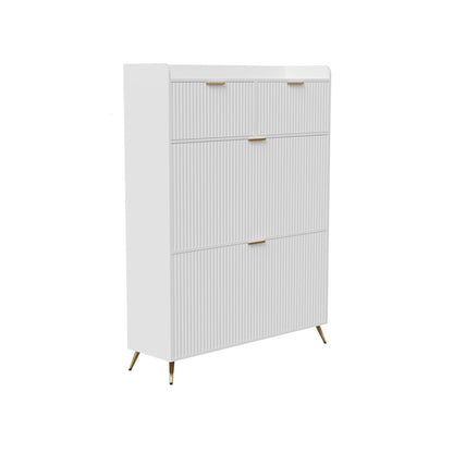 Meuble à chaussure multi compartiments 80x24x110cm - vente privée 14:29White;200007763:201336101